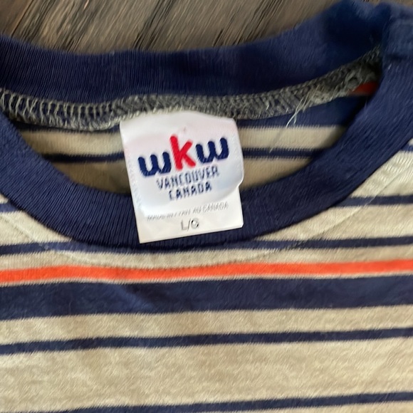 Vintage striped boys fit top size Xs cropped sleeve - Picture 4 of 5